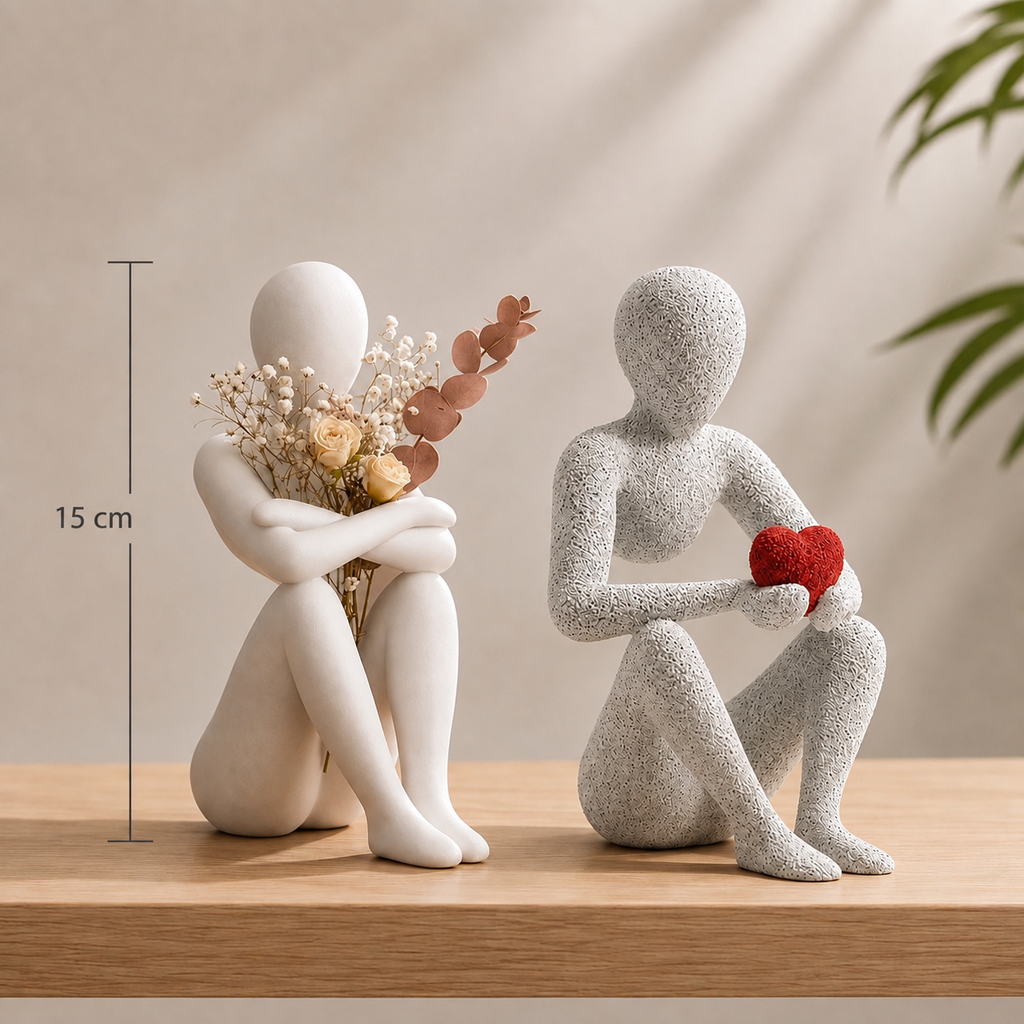 Hug & Heart Sculpture Combo( Pack of 2)